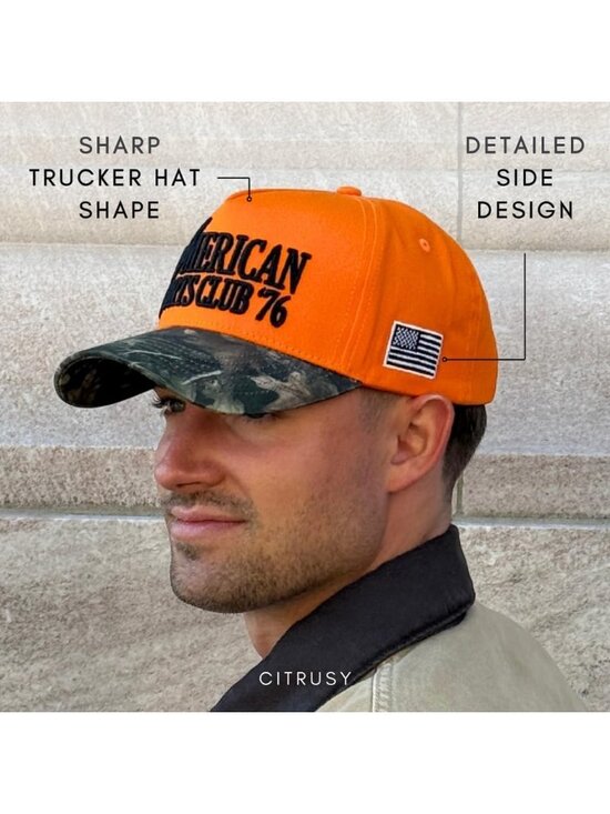 Unisex Blaze Orange Cute Caps Cowgirls Cowboys Snapback Western Trucker Hat